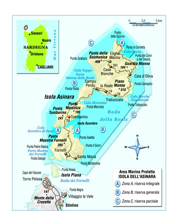 cartina del Isola dell' Asinara