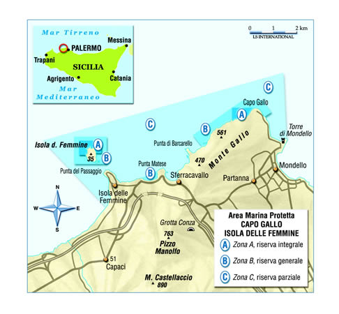cartina del Capo Gallo - Isola delle Femmine