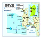 cartina del Penisola del Sinis - Isola di Mal di Ventre clicca l'immagine per ingrandirla in un'altra pagina