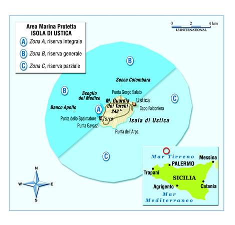 cartina del Isola di Ustica