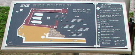 Mappa tattile in Braille, porto di Homerus, Bogliaco, Brescia