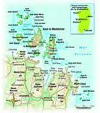 cartina del parco nazionale  dell'arcipelago di la maddalena clicca l'immagine per ingrandirla in un'altra pagina