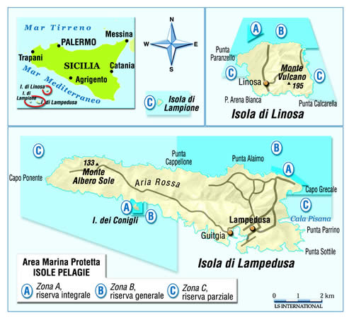 cartina del Isole Pelagie
