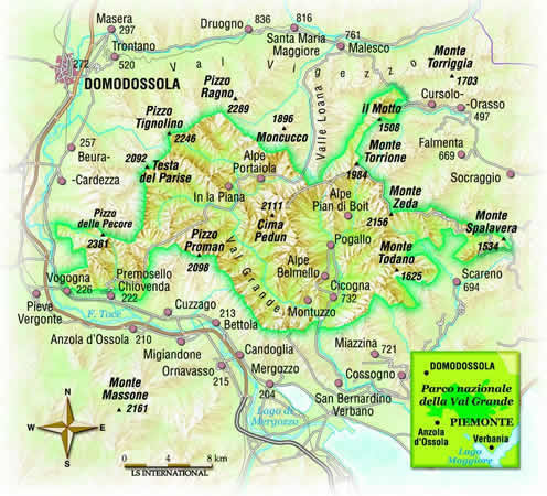 cartina del parco nazionale della val grande